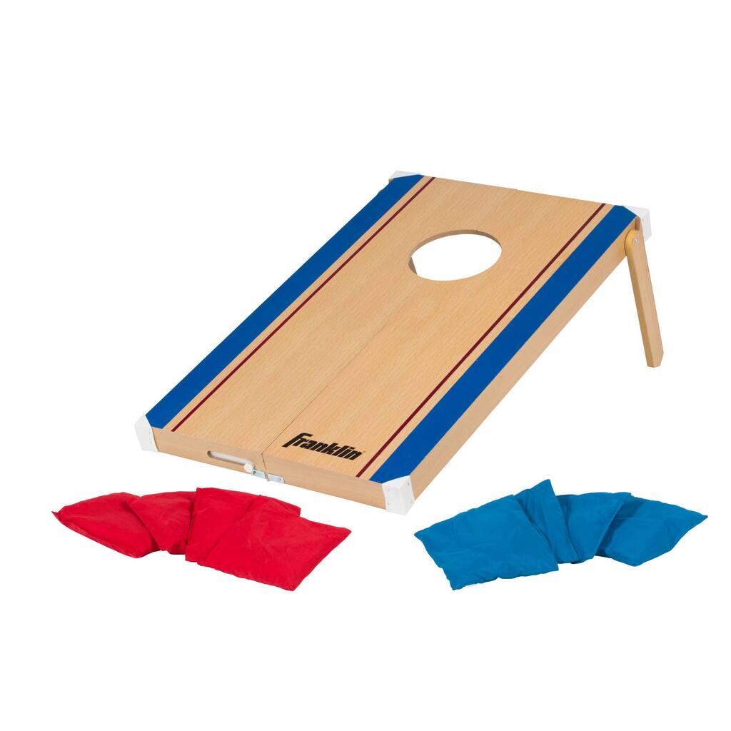 Fold-N-Go Bean Bag Tic Tac Toe Combo - Tan | Blue | Red - 30" X 19" X 9mm