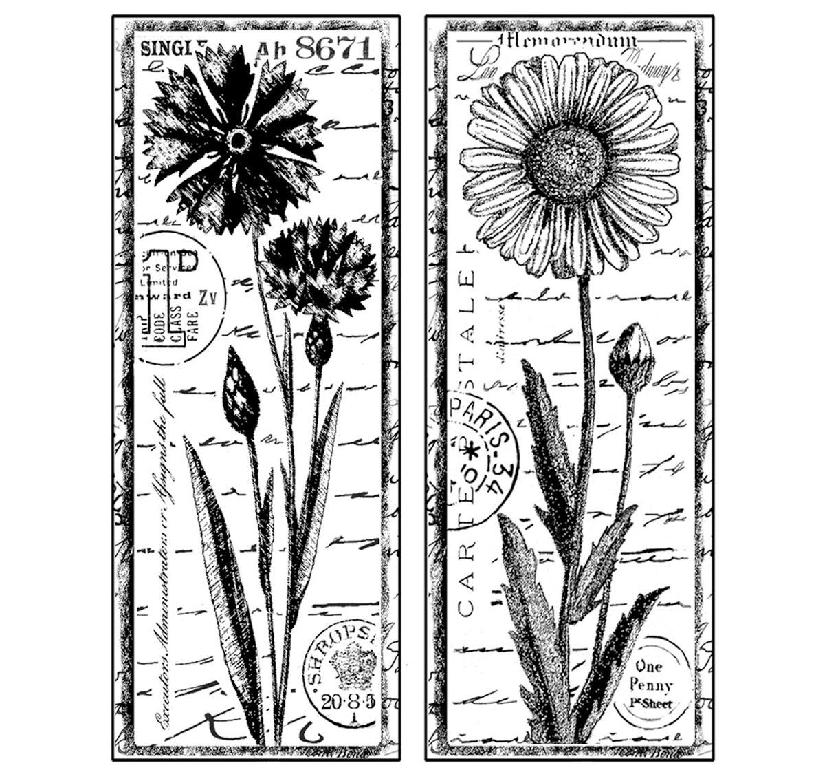 Crafty Individuals Unmounted Rubber Stamp 4.75 X7 Pkg  Tall Wild Flowers