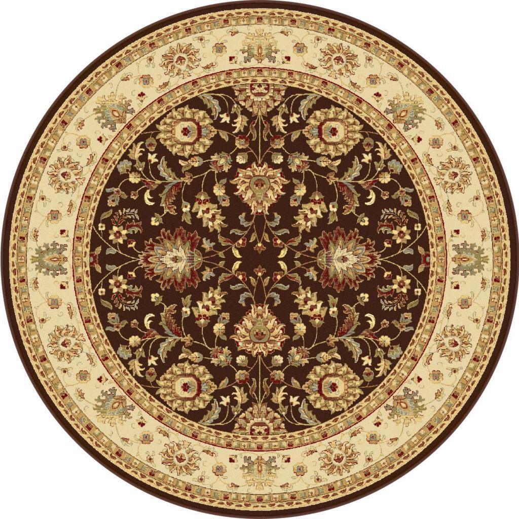 Centennial Brown/ Ivory Round Traditional Area Rug (710)