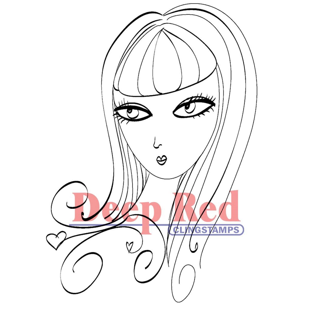 Deep Red Cling Stamp  Olivia