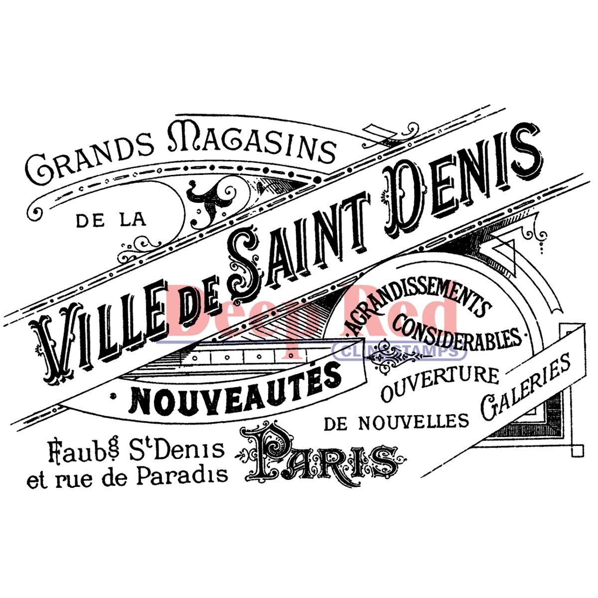 Deep Red Cling Stamp  Ville De Saint Denis