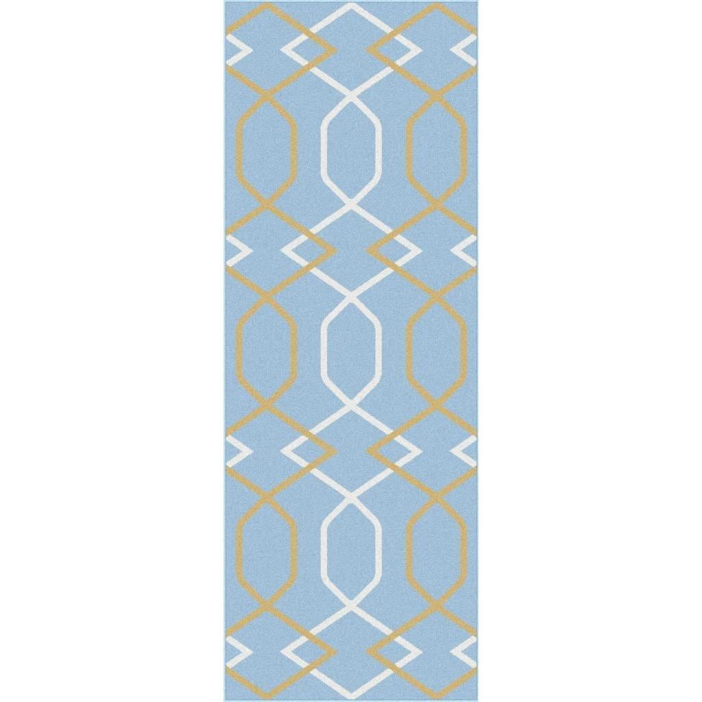 Metropolis Blue Contemporary Area Rug (27x73)