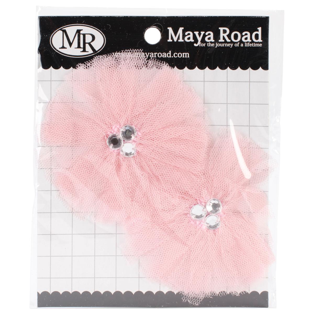 Tu tu Tulle Flowers With Gems 3 2/pkg  Ballerina Pink