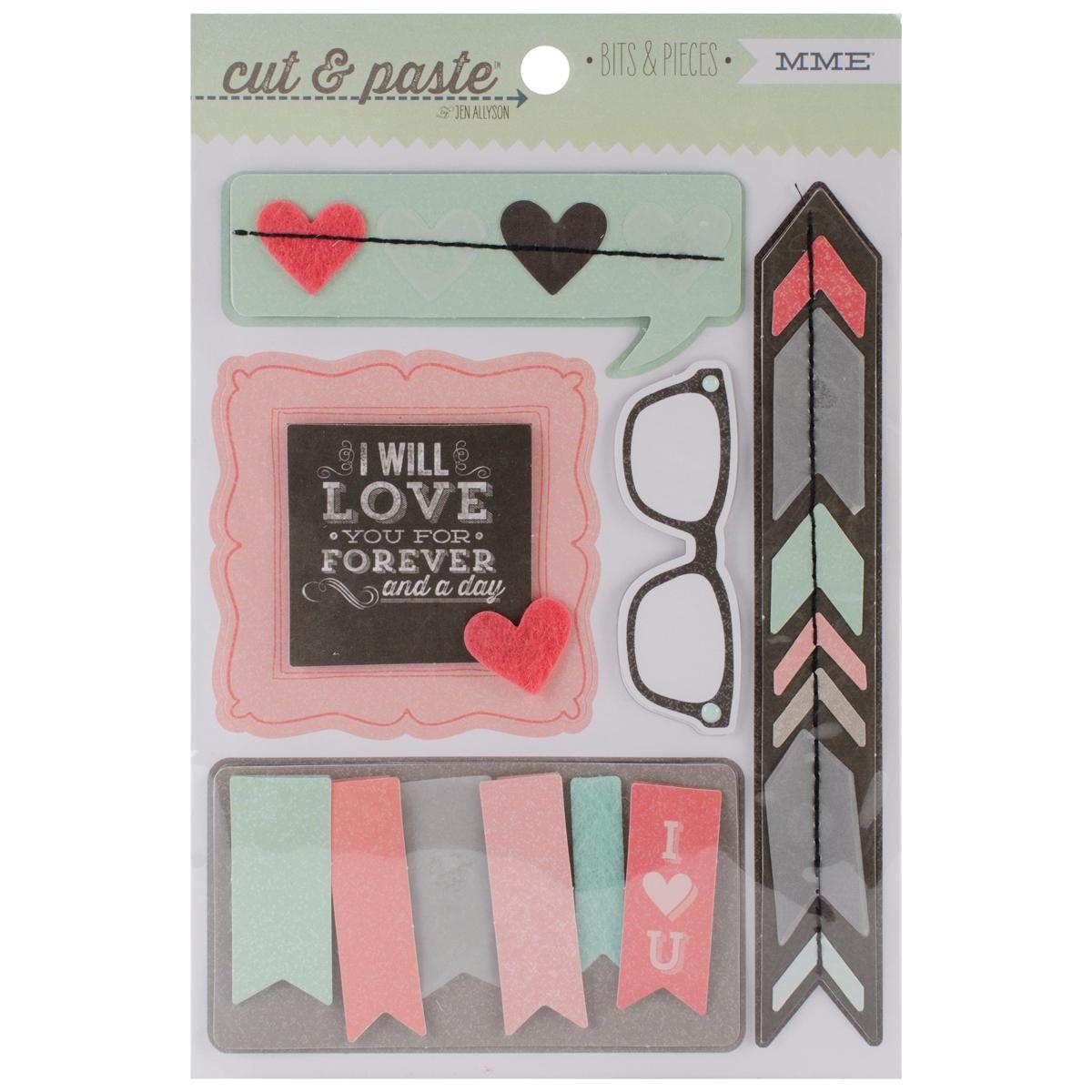 Cut and Paste Flair Bits and Pieces Layered Stickers 5 X7  Forever