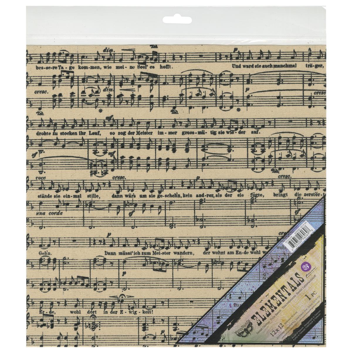 Elementals Resist Canvas Sheets 12 X12  Black Music