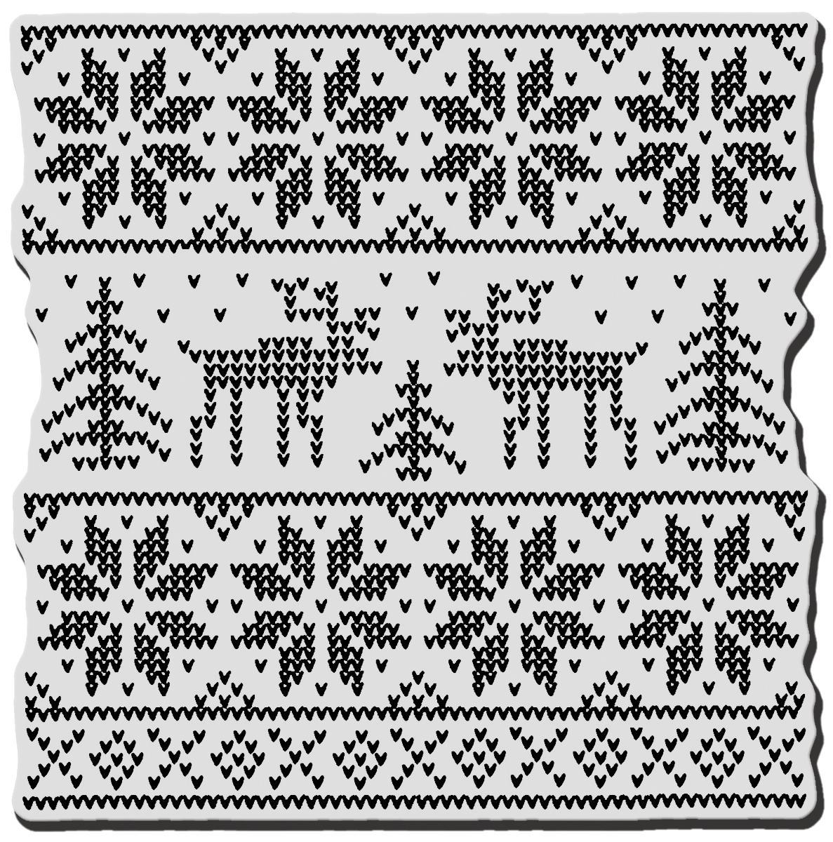 Stampendous Christmas Cling Rubber Stamp  Sweater Square