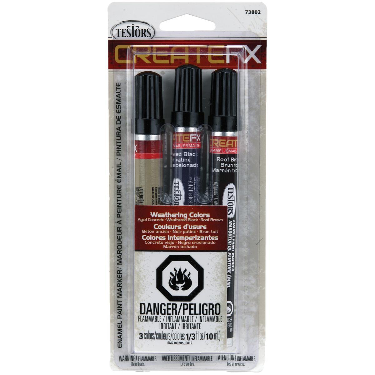 Createfx Marker Set .33oz 3/pkg  Concrete, Black And Roof Brown