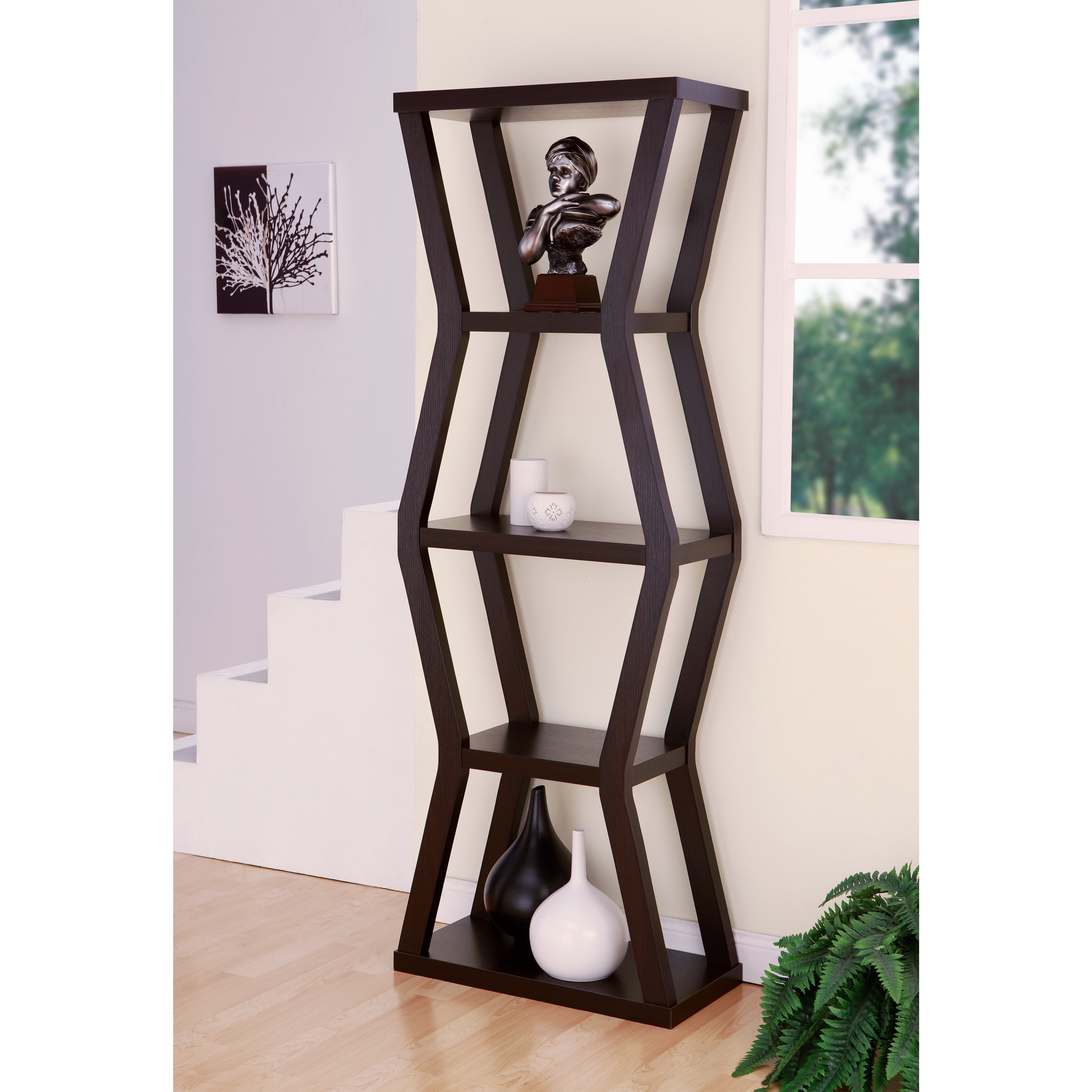 Furniture Of America Skyler 5 tier Contemporary Cappuccino Display Cabinet