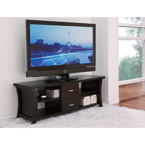 Furniture of America Danbury Modern 2 drawer Cappuccino TV Console Furniture of America Entertainment Centers