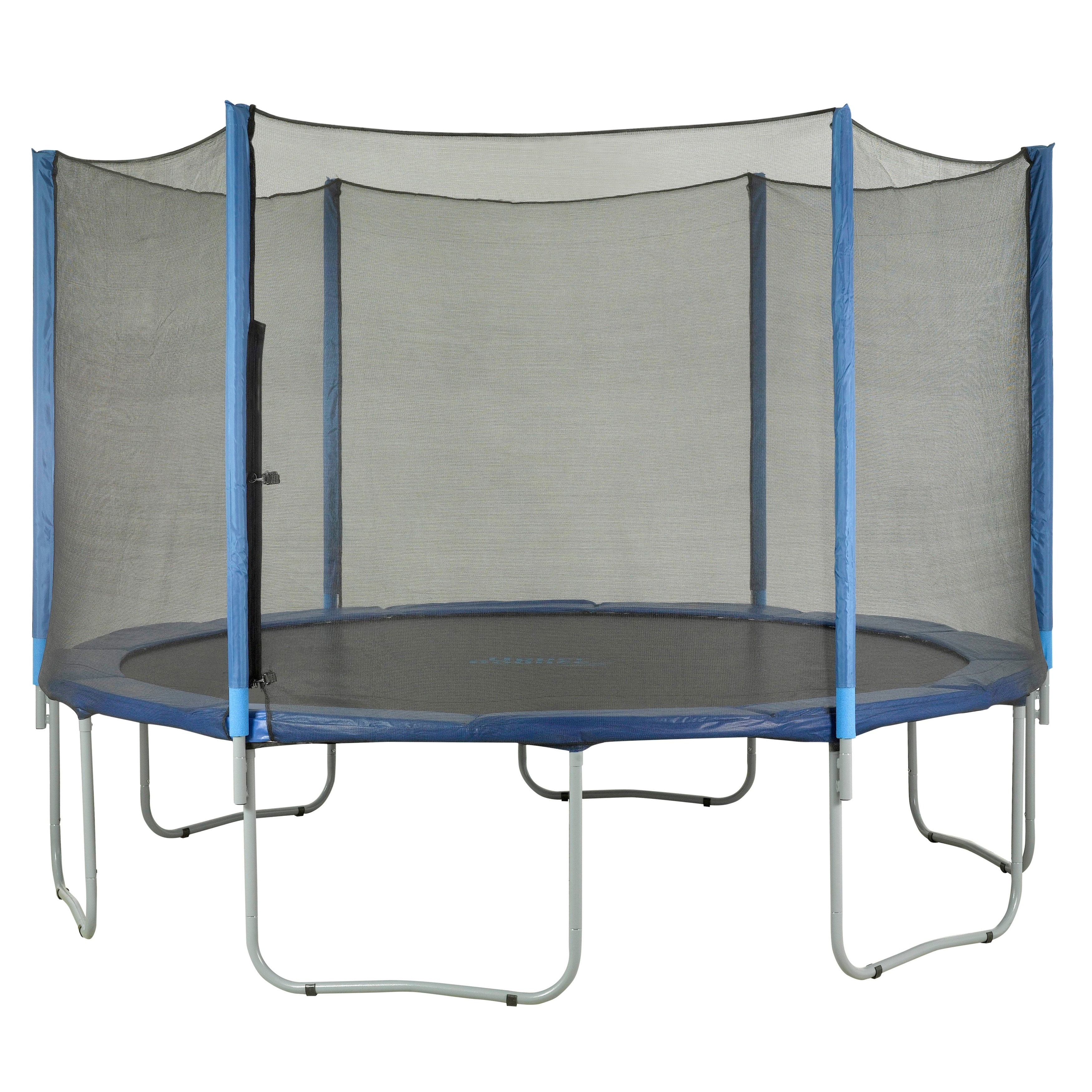 6 Poles Upper Bounce Trampoline Enclosure Safety Net For Round Frames 12 Ft Outdoor Trampolines