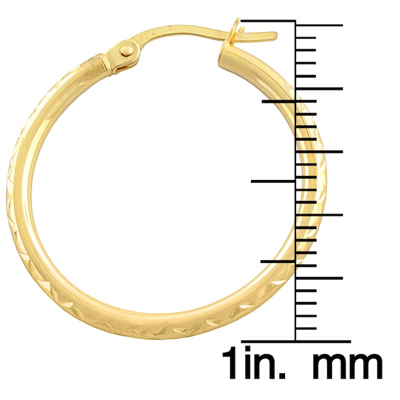 Fremada 14k Gold Diamond-cut Hoop Earrings (25 mm)