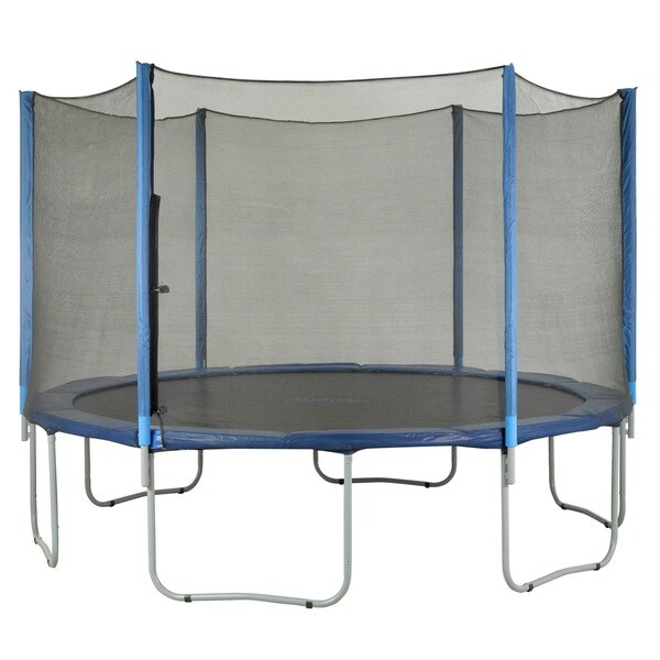 Installs Outside Of Frame Fits 12 Ft Round Frame Upper Bounce Trampoline Safety Enclosure Net Using 4 Poles Leisure Sports Game Room Parts Accessories