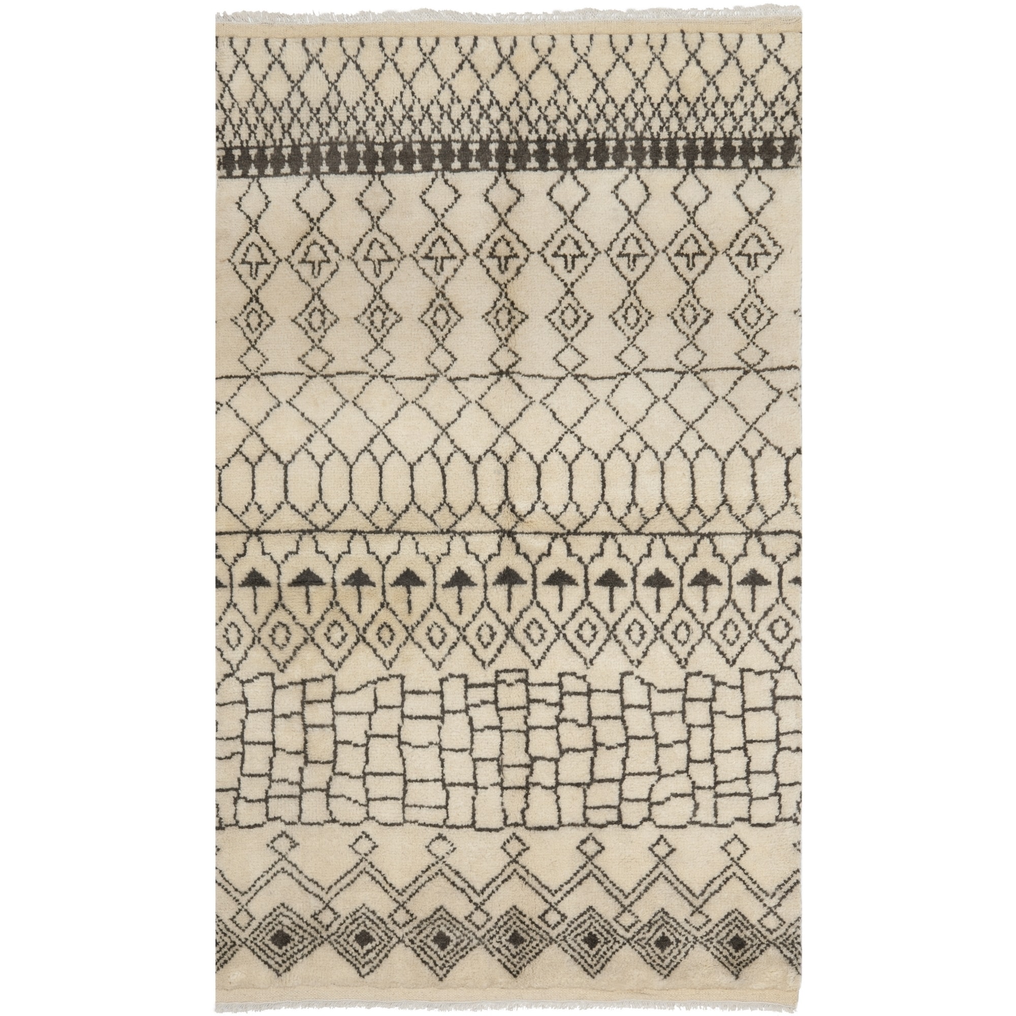 Safavieh Hand knotted Loft Cream/ Brown New Zealand Wool Area Rug (9 X 12)