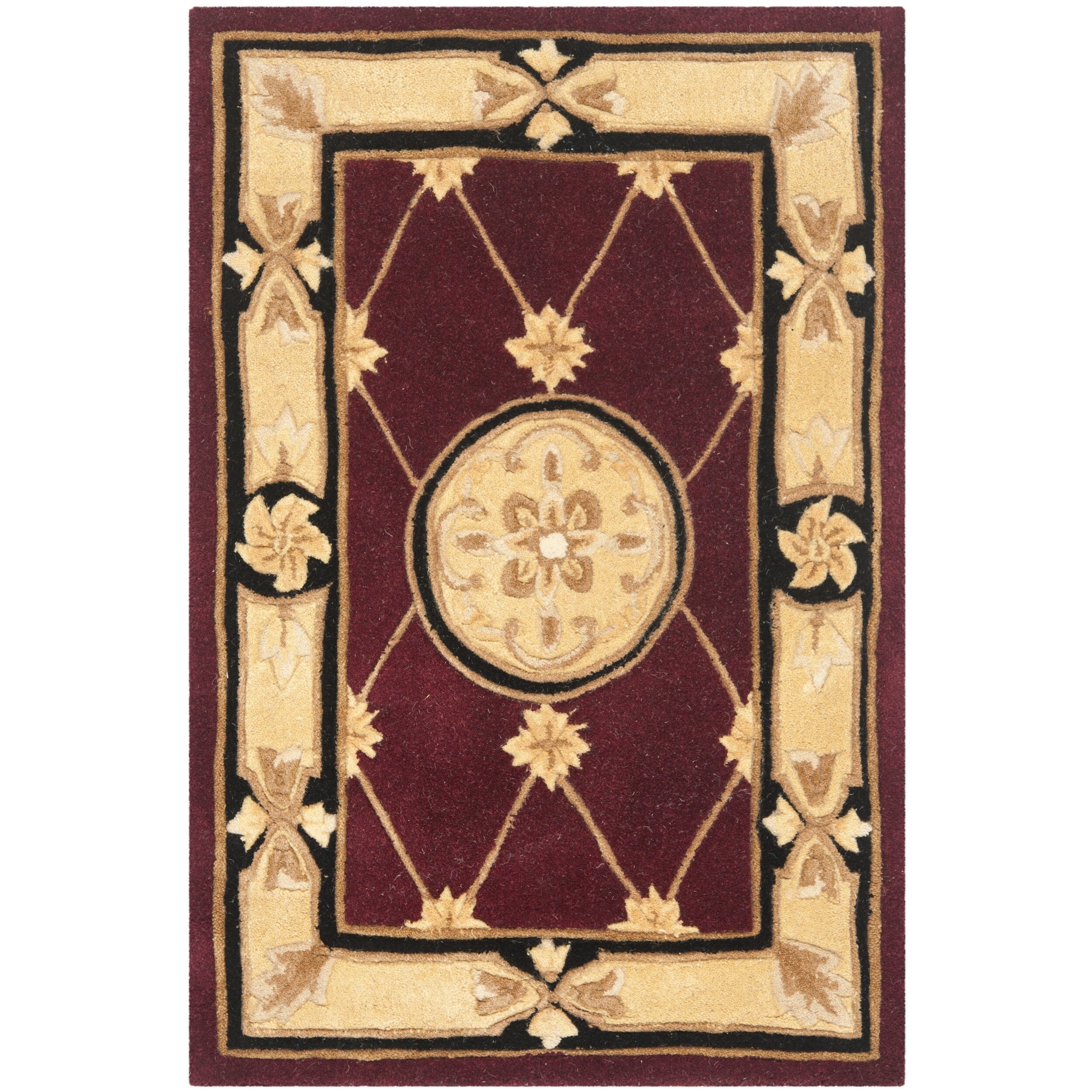 Shop Safavieh Handmade Naples Burgundy/ Ivory Wool Rug 2' x 3' On