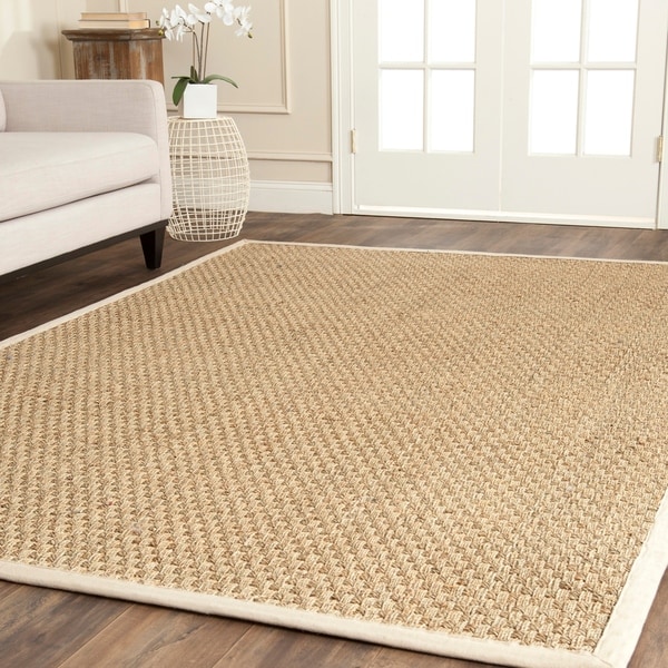 Safavieh Casual Natural Fiber Natural and Ivory Border Seagrass Rug - 8' x 10'