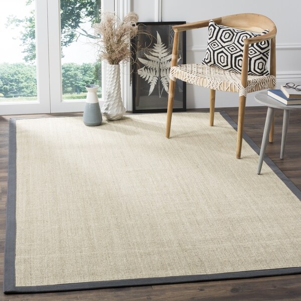 Safavieh Casual Natural Fiber Marble and Grey Border Sisal Rug (11' x 15')