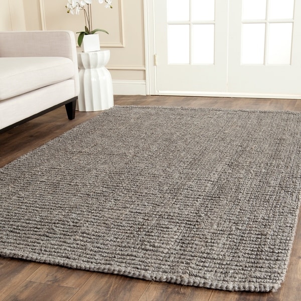 Safavieh Casual Natural Fiber Hand-Woven Light Grey Chunky Thick Jute Rug - 6' x 9'