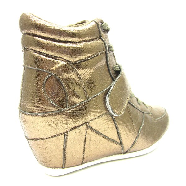 metallic wedge sneakers