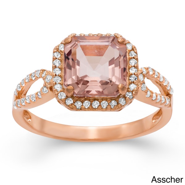 Gioelli Rose Gold/ Silver Quartz and Created Sapphire Ring