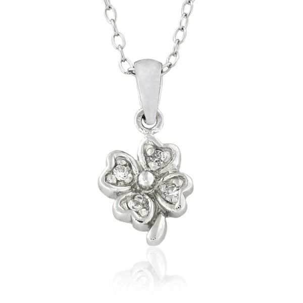 Molly and Emma Sterling Silver Childrens Cubic Zirconia Flower