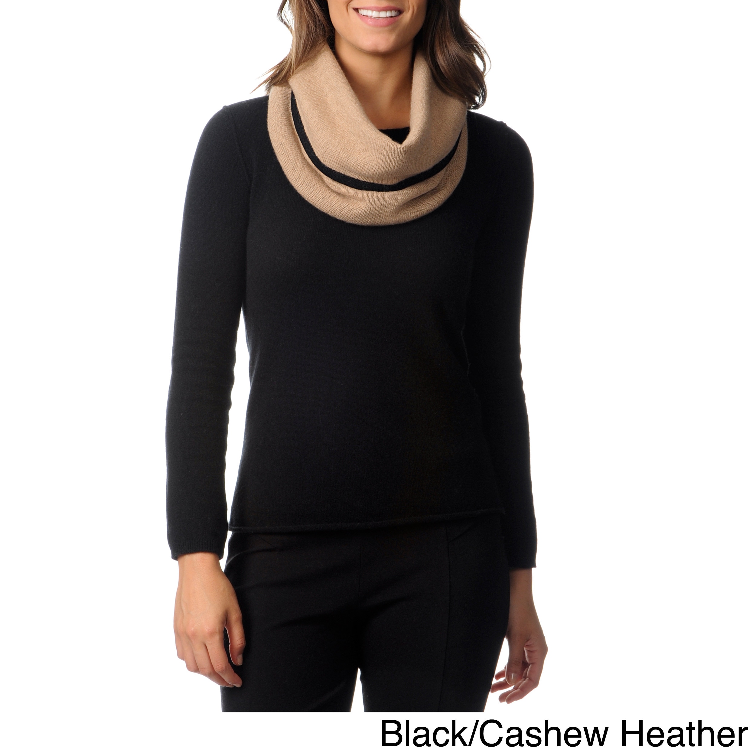 Ply Cashmere Double Layer Contrast Snood Scarf