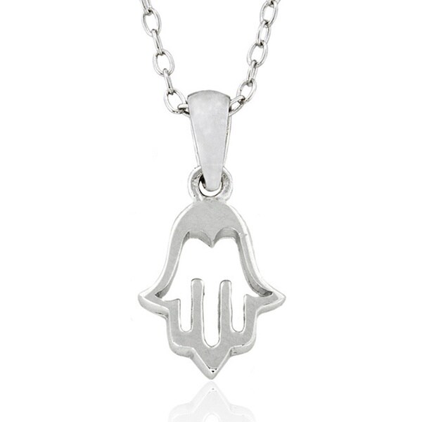 Molly and Emma Sterling Silver Hamsa Necklace
