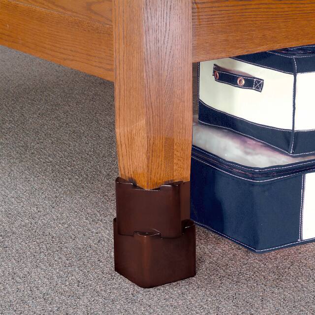 BED RISER LIFTER, Espresso Wood Set of 4 Espresso Overstock.ca