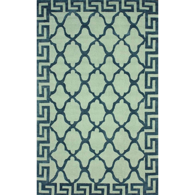 Nuloom Hand hooked Grey/ Blue Wool Rug (76 X 96)