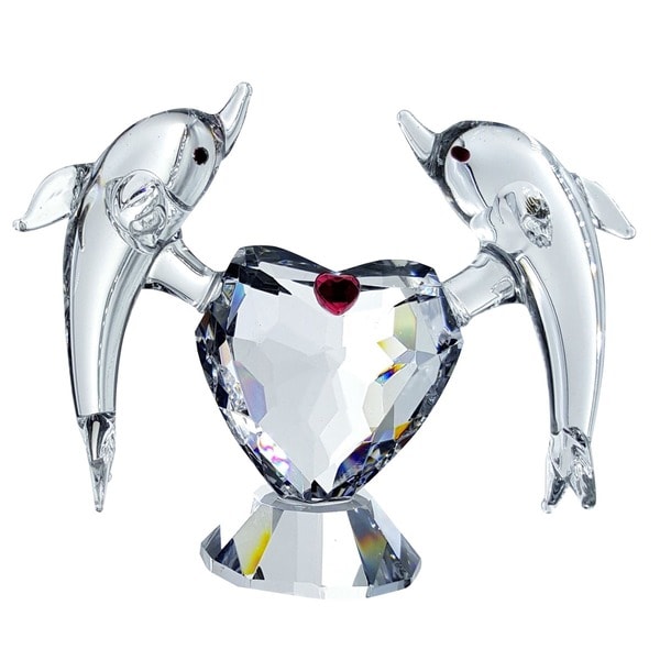 Crystal Florida Crystal Dolphin on a Heart   15691257  