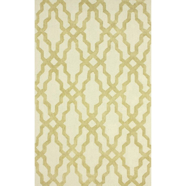 Nuloom Hand hooked Gold/ Off white Wool blend Rug (5 X 8)