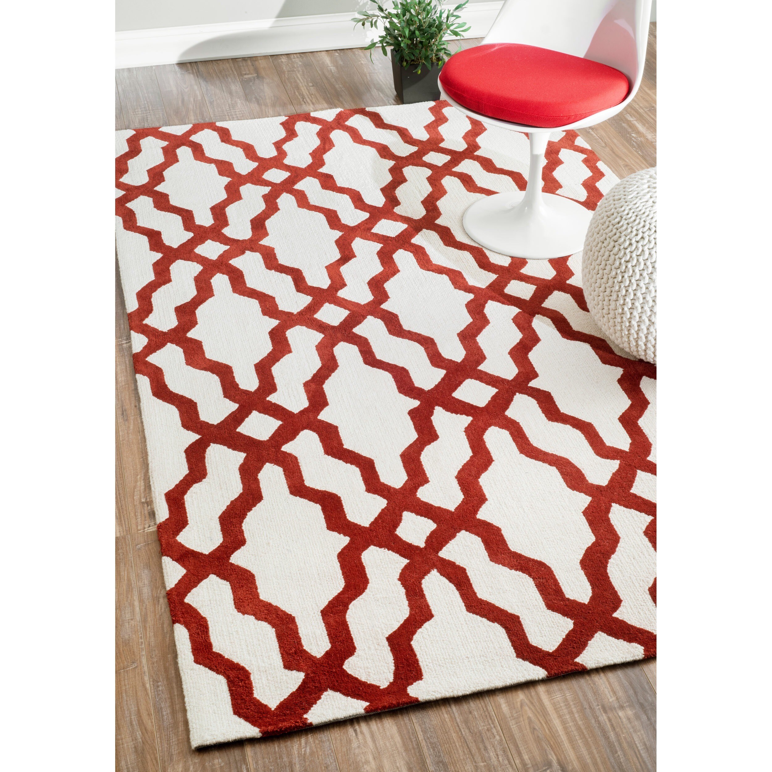 Nuloom Hand hooked Red Wool Rug (5 X 8)