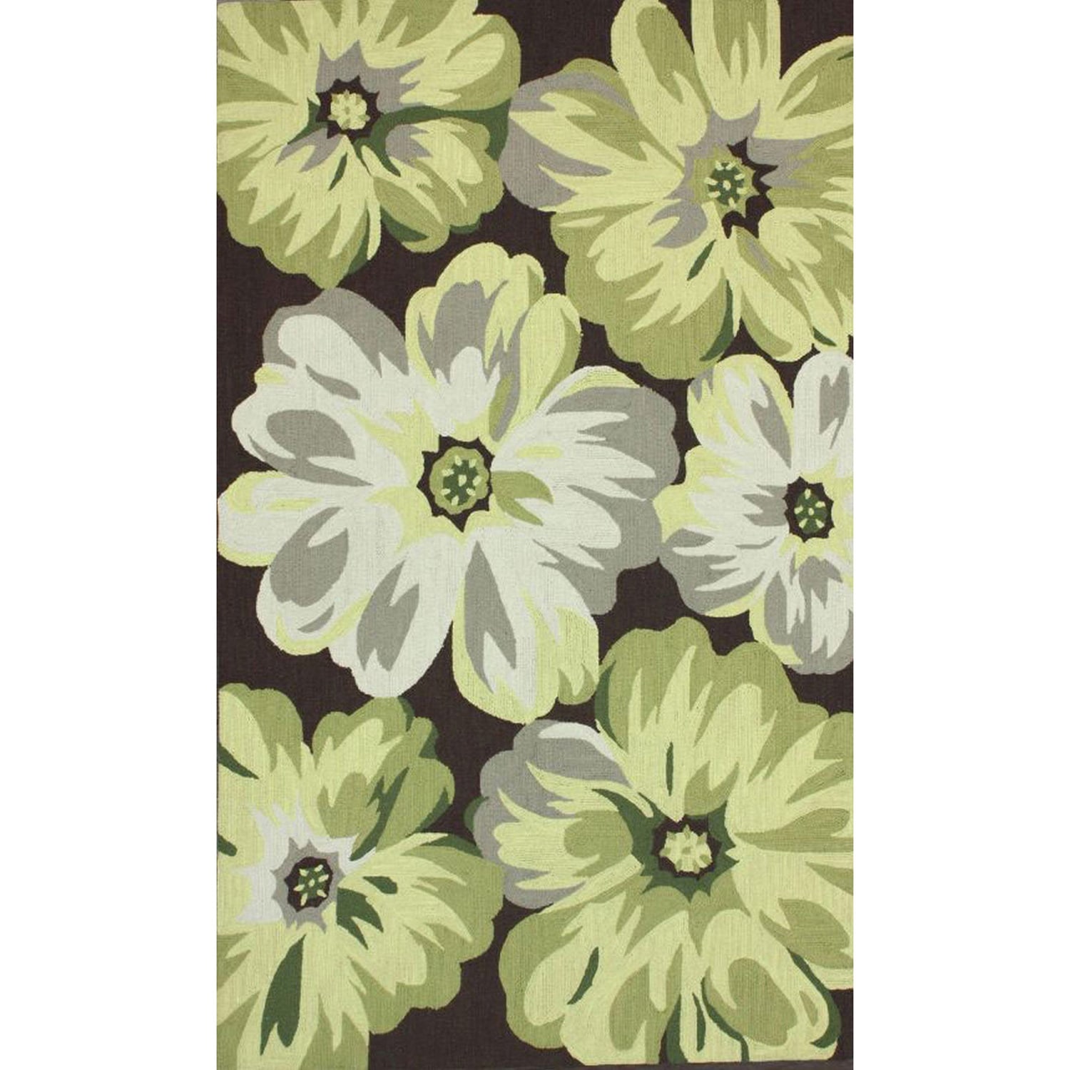 Nuloom Hand hooked Green Wool Rug (76 X 96)