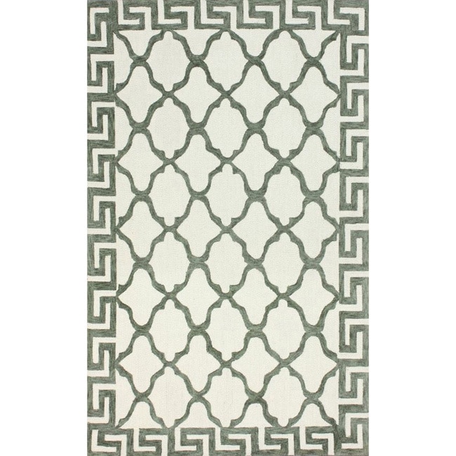 Nuloom Hand hooked White/ Grey Wool Rug (36x56)