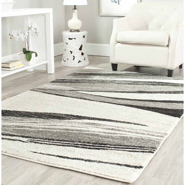 Safavieh Retro Modern Chic Abstract Light Grey/ Ivory Rug 6' x 9