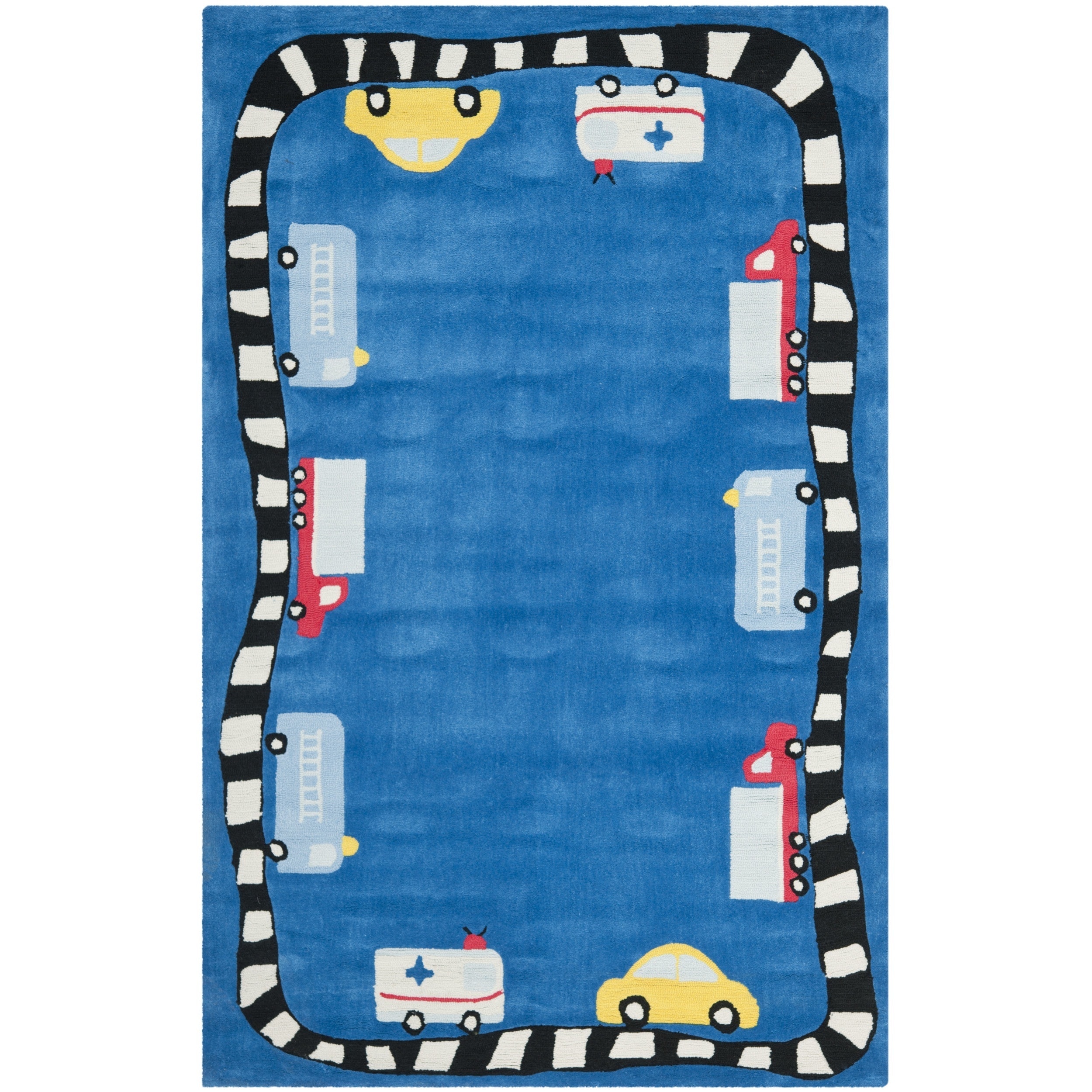 Safavieh Handmade Safavieh Kids pattern Blue Polyester Rug (6 X 9)