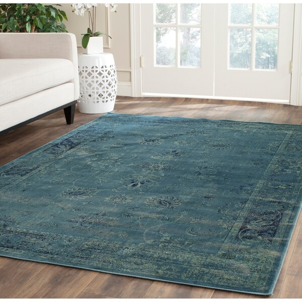 Safavieh Vintage Oriental Turquoise Distressed Silky Viscose Rug - 8' x 11'2