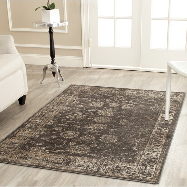 Safavieh Vintage Oriental Soft Anthracite Distressed Silky Viscose Rug - 7'6 x 10'6