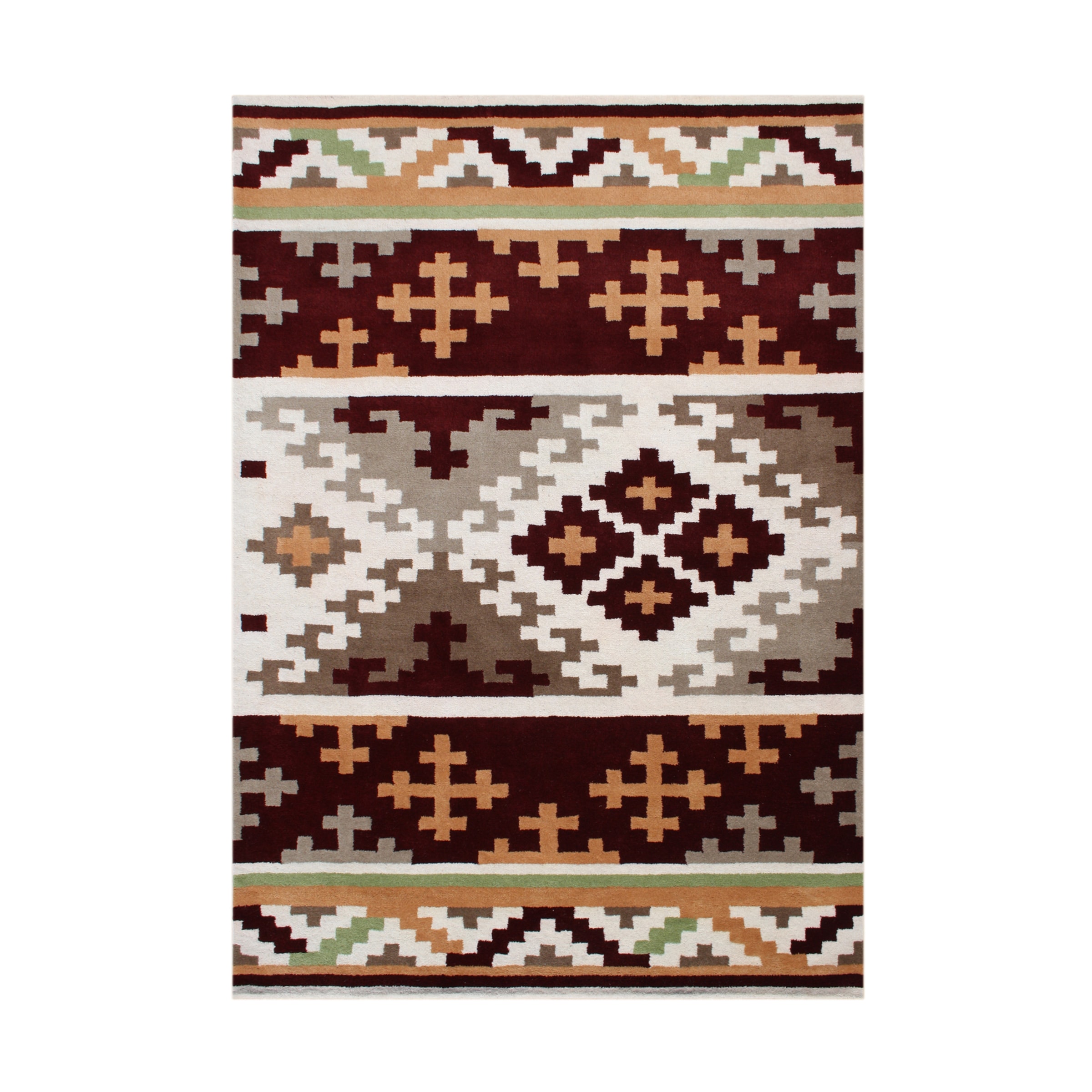 Znz Rugs Gallery Handmade Warm Taupe New Zealand Blend Wool Rug (5 X 8)