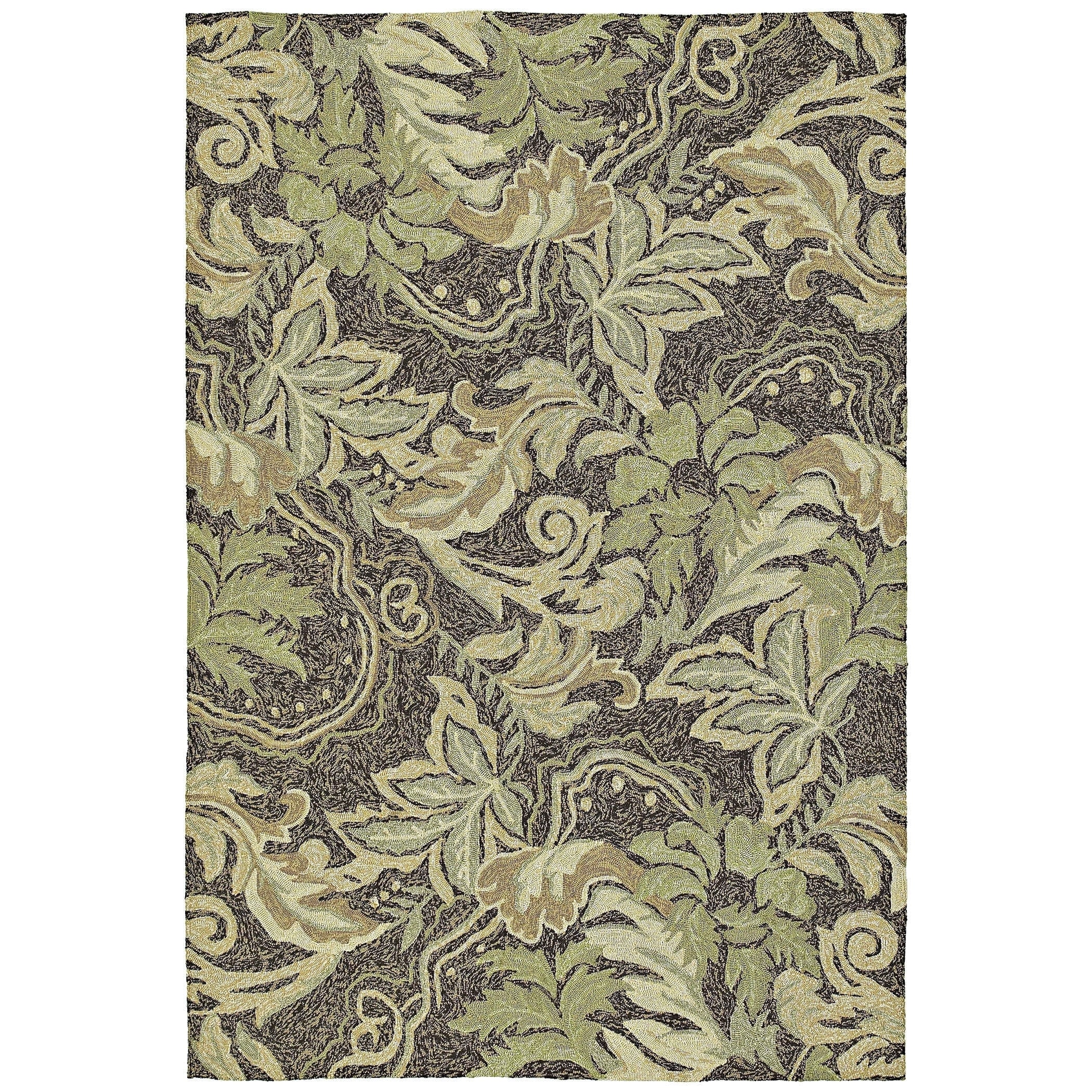 Indoor/outdoor Fiesta Green Leaves Rug (9 X 12)