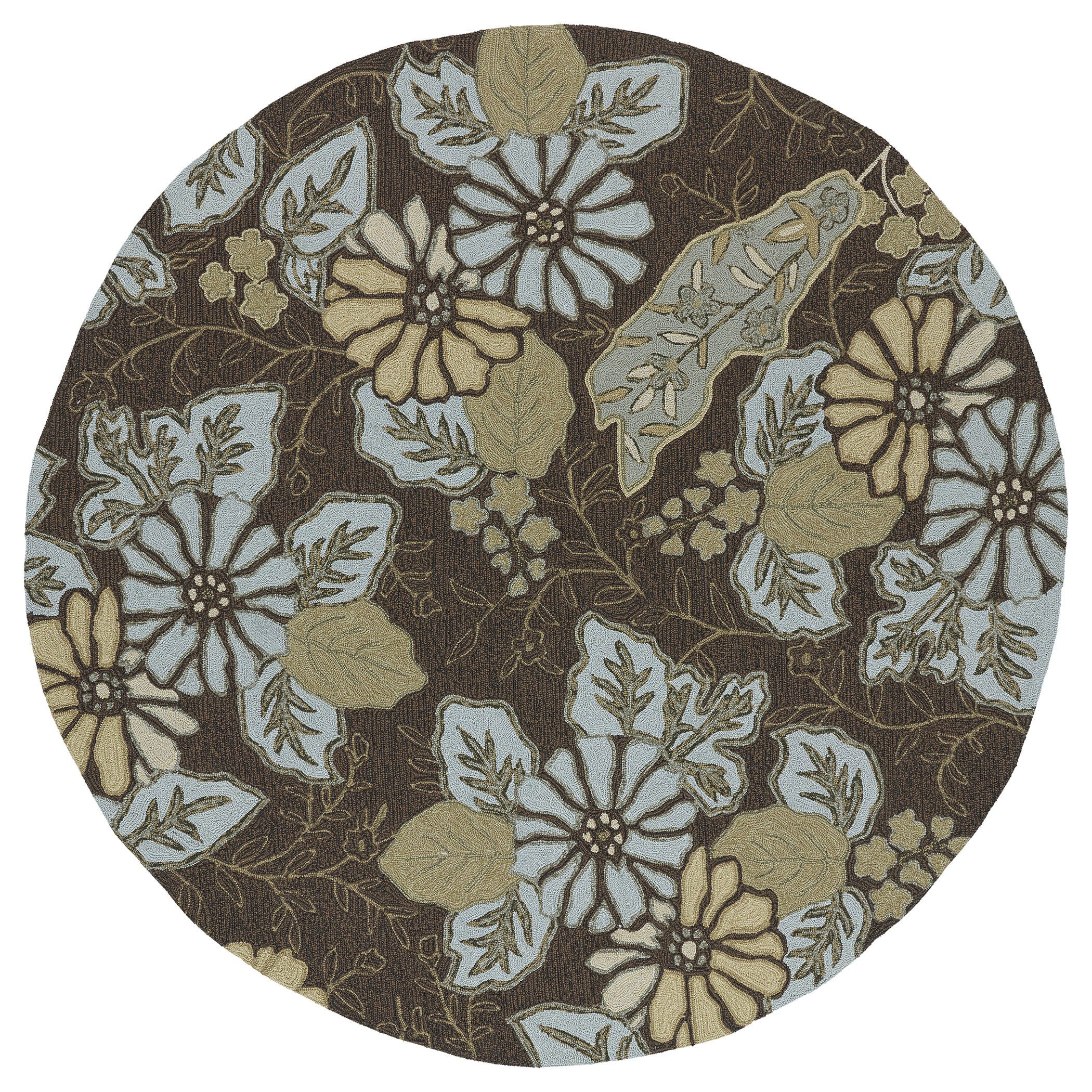 Indoor/outdoor Fiesta Chocolate Island Rug (59 Round)