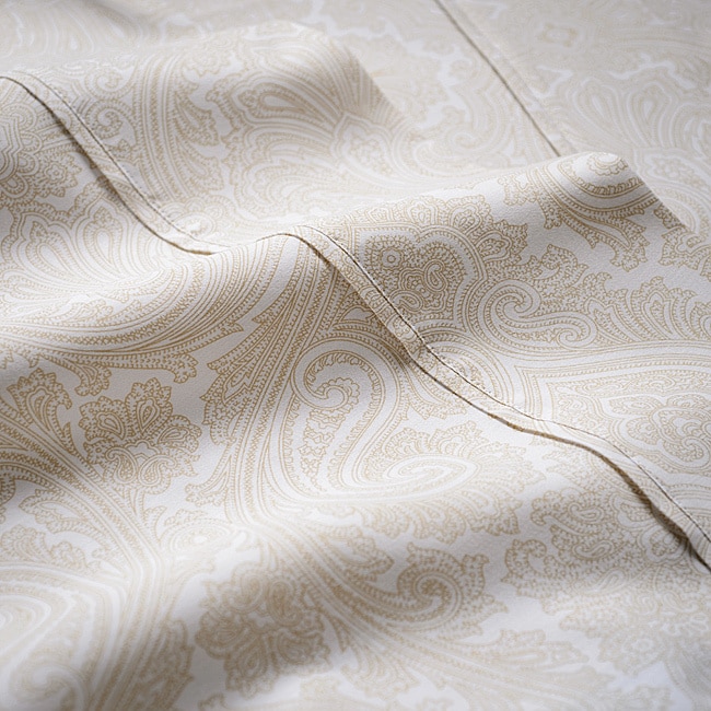 Home City Inc. Italian Paisley 600 Thread Count Cotton Blend Sheet Set And Pillowcase Separates White Size California King