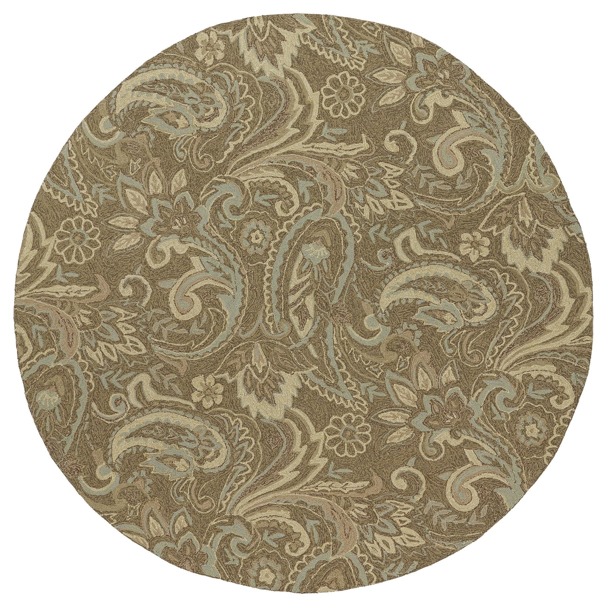 Indoor/outdoor Fiesta Brown Paisley Rug (59 Round)