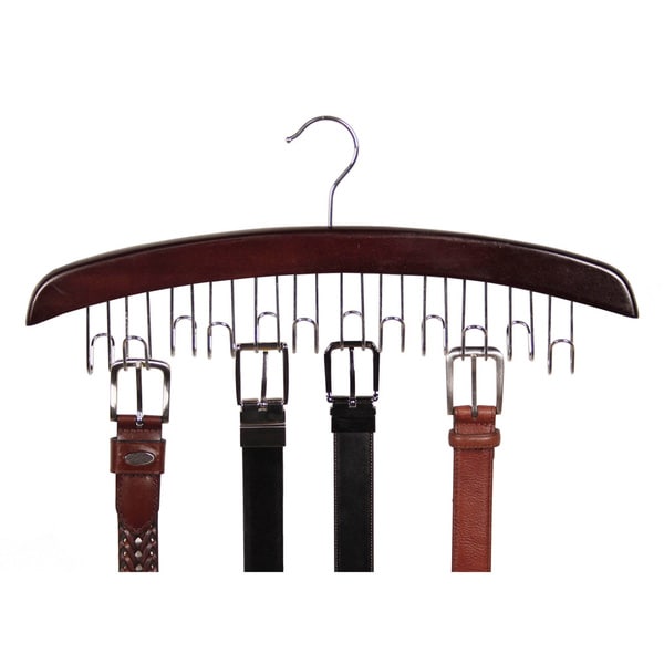 Richards Homewares Walnut Closet Accessories 12 belt Hardwood Hanger Richards Homewares Hanging Racks & Hangers