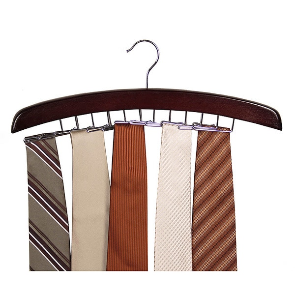 Richards Homewares Walnut Closet Accessories 24 tie Hardwood Hanger