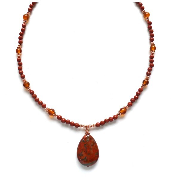 Shop Every Morning Design Red Jasper Drop On Red Jasper and Copper ...