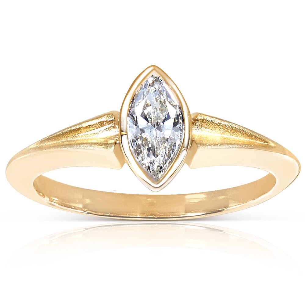 Annello 10k Gold Certified 1/2 ct Bezel Set Marquise Diamond Ring (G ...