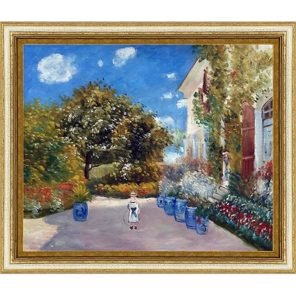 Claude Monet 'La Casa Della Artista' Hand Painted Framed Canvas Art