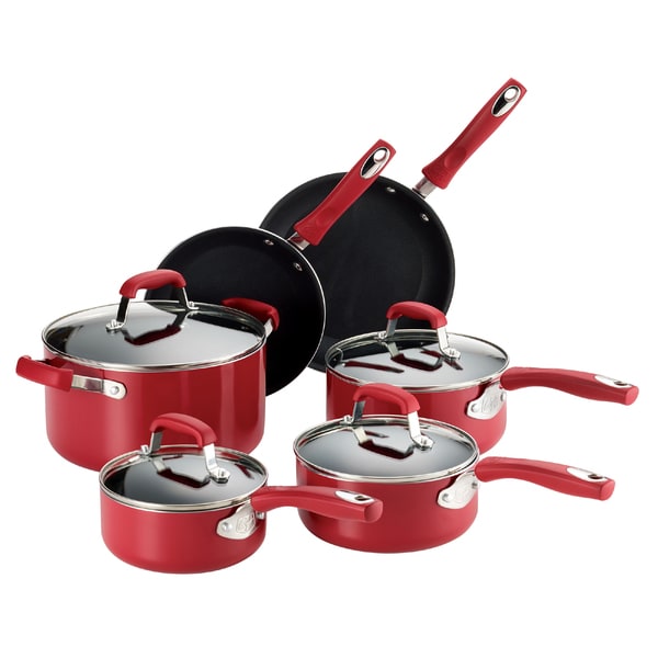 Guy Fieri Nonstick Aluminum 10 piece Cookware Set Red Guy Fieri Cookware Sets