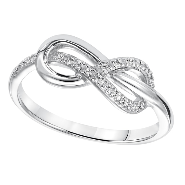 Shop Cambridge Sterling Silver 1/10ct TDW Diamond Infinity Ring - On