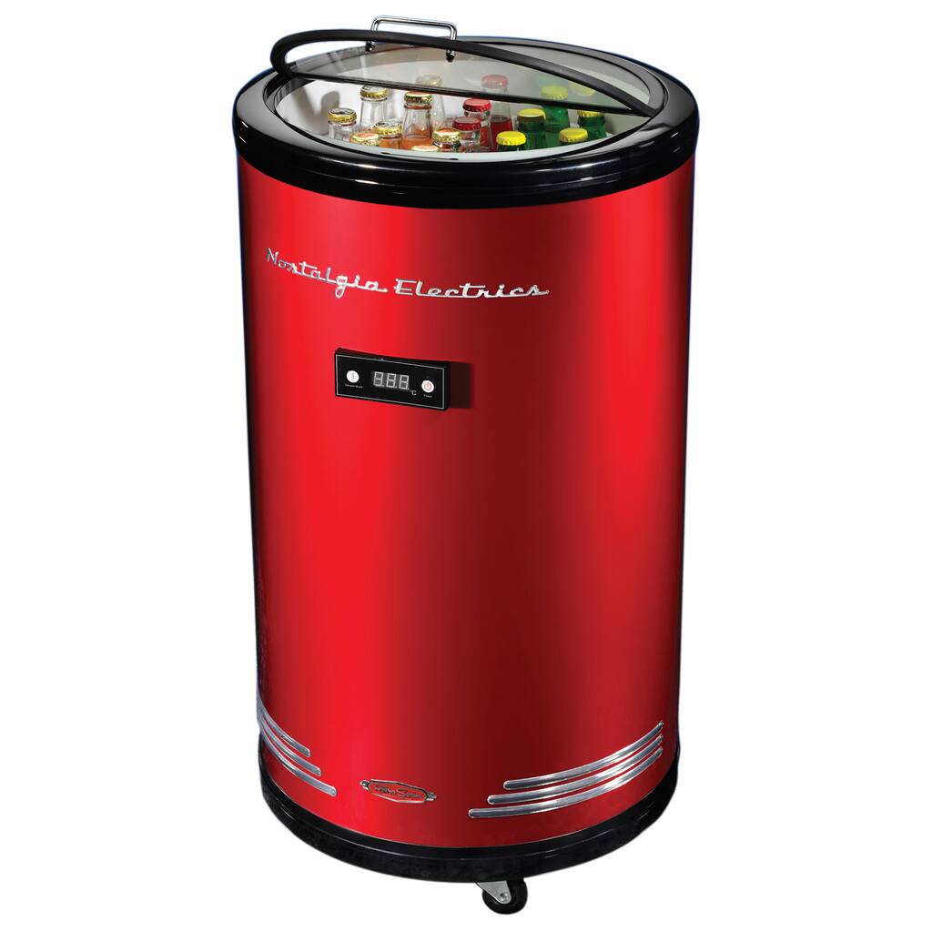 Nostalgia BPC700RETRORED Retro Series 60-can Party Cooler Fridge